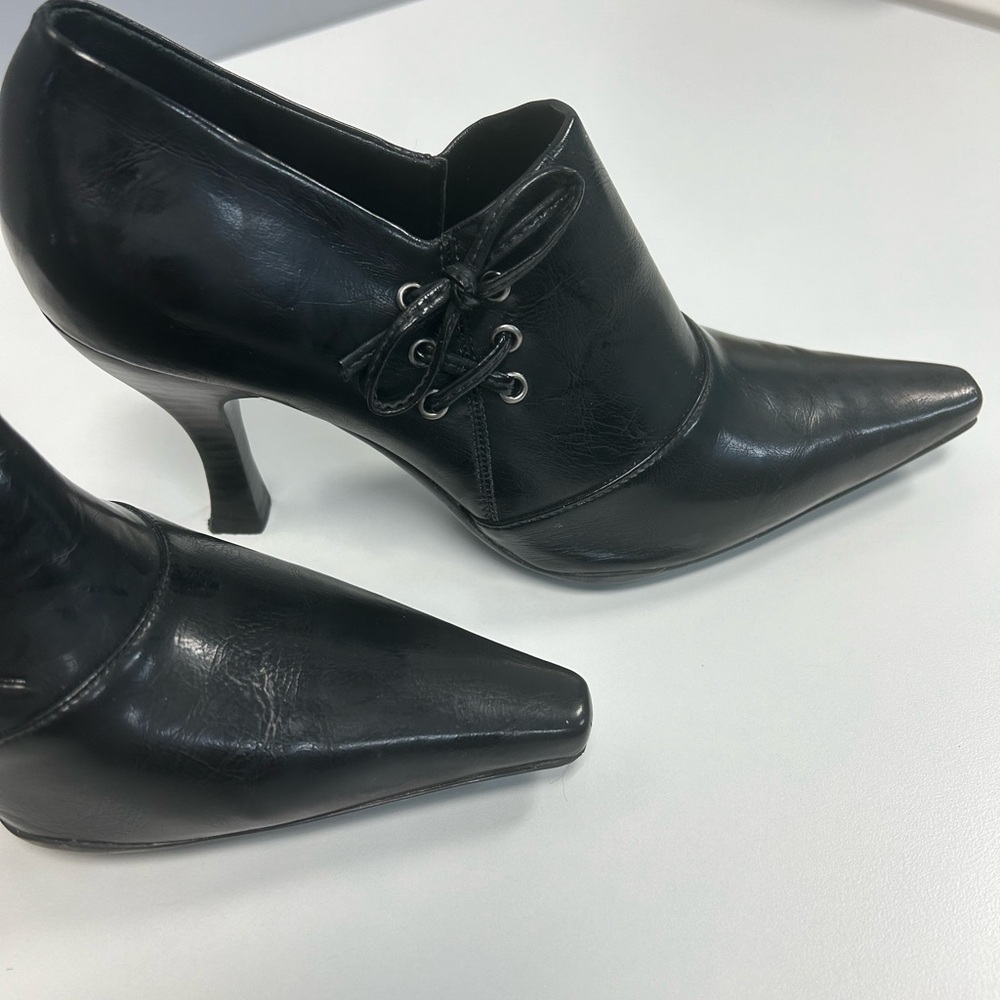Franco Sarto Ladonna Black-Petrol Str Napa , size 8M, leather pump heels - Picture 4 of 10